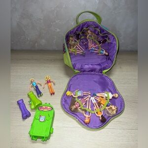 Polly Pocket Doll Lot w/ Carry Case & Accessories – Vintage 2000s Mattel